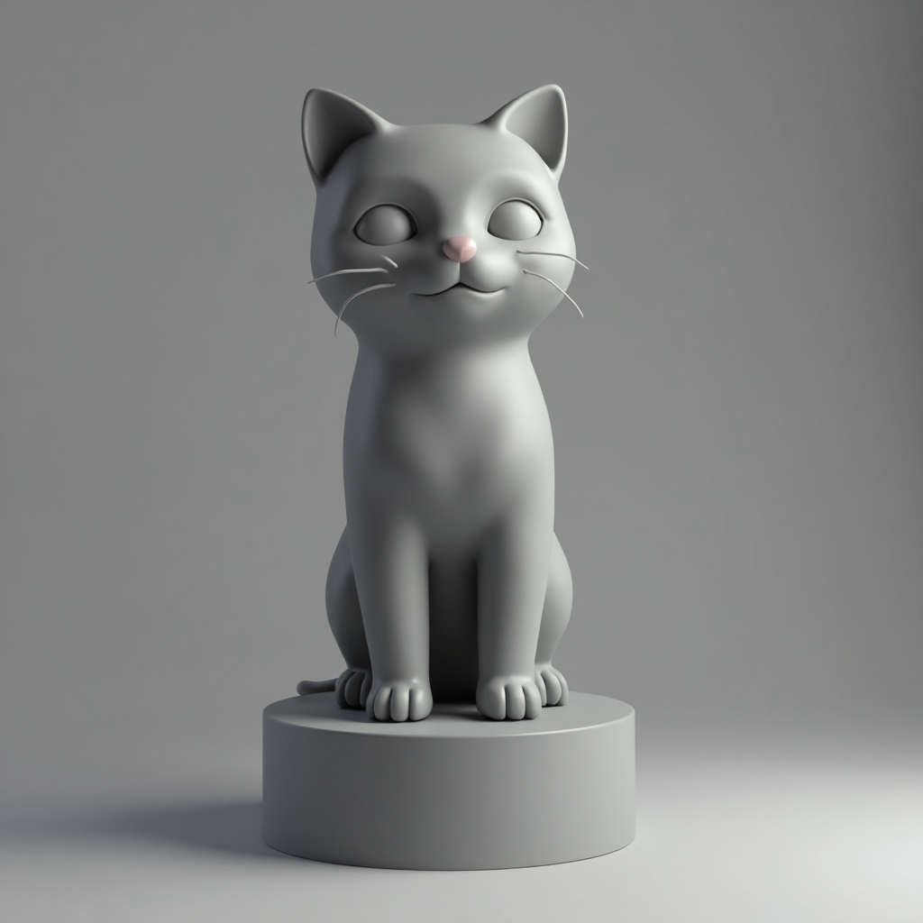 Cat Figurine with Plinth free 3D printable STL