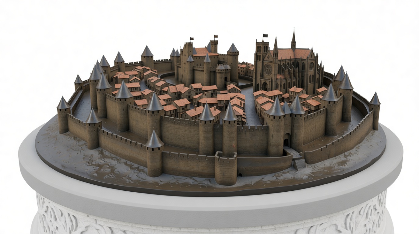 Carcassonne Castle Model free 3D printable STL