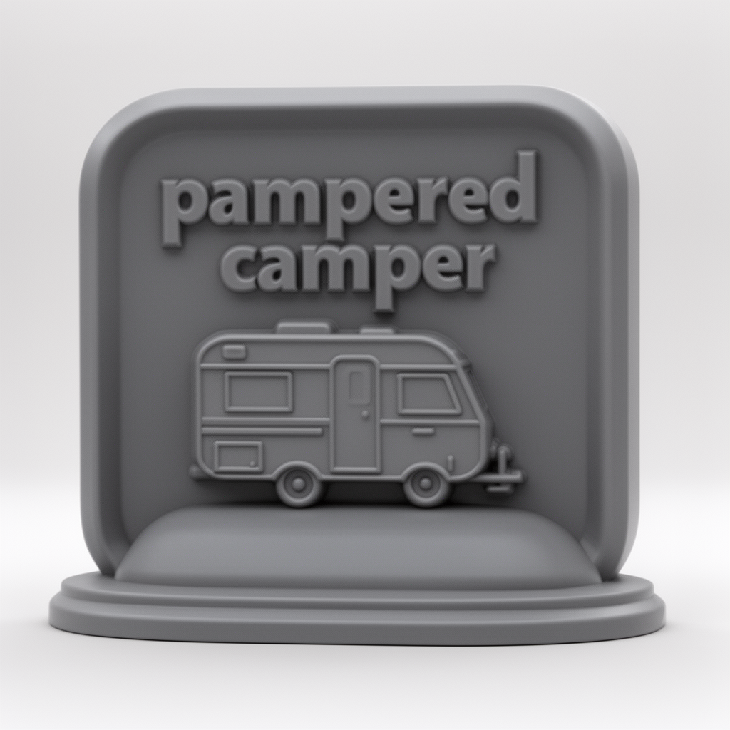 Pampered Camper Plaque free 3D printable STL