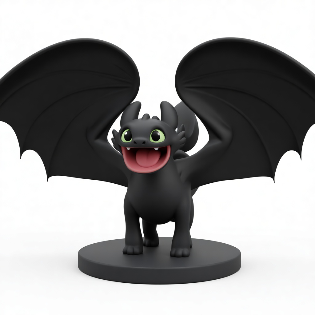 Toothless Dragon Figurine free 3D printable STL