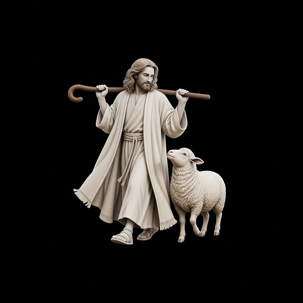 Jesus Shepherd Figurine free 3D printable STL