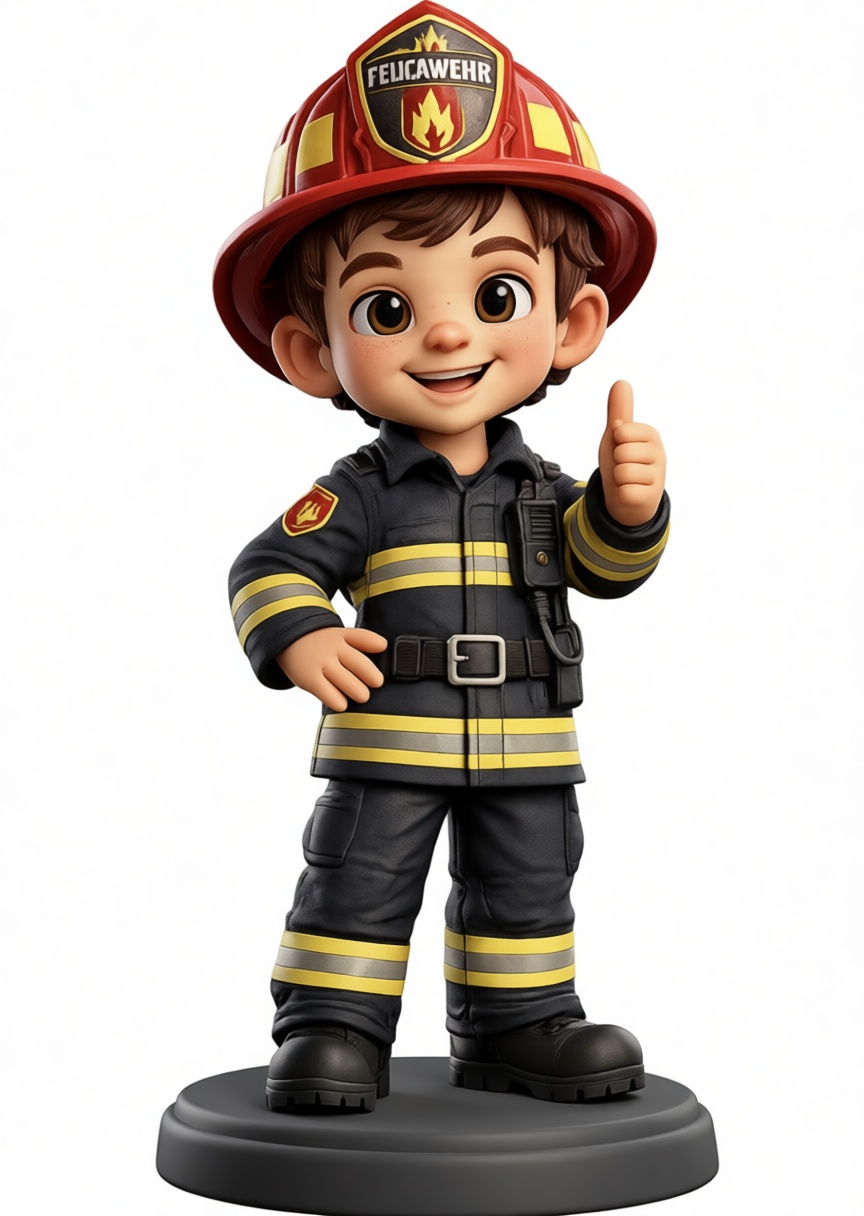 Firefighter Boy Figurine free 3D printable STL