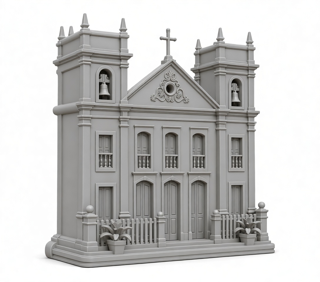 Colonial Church Model free 3D printable STL