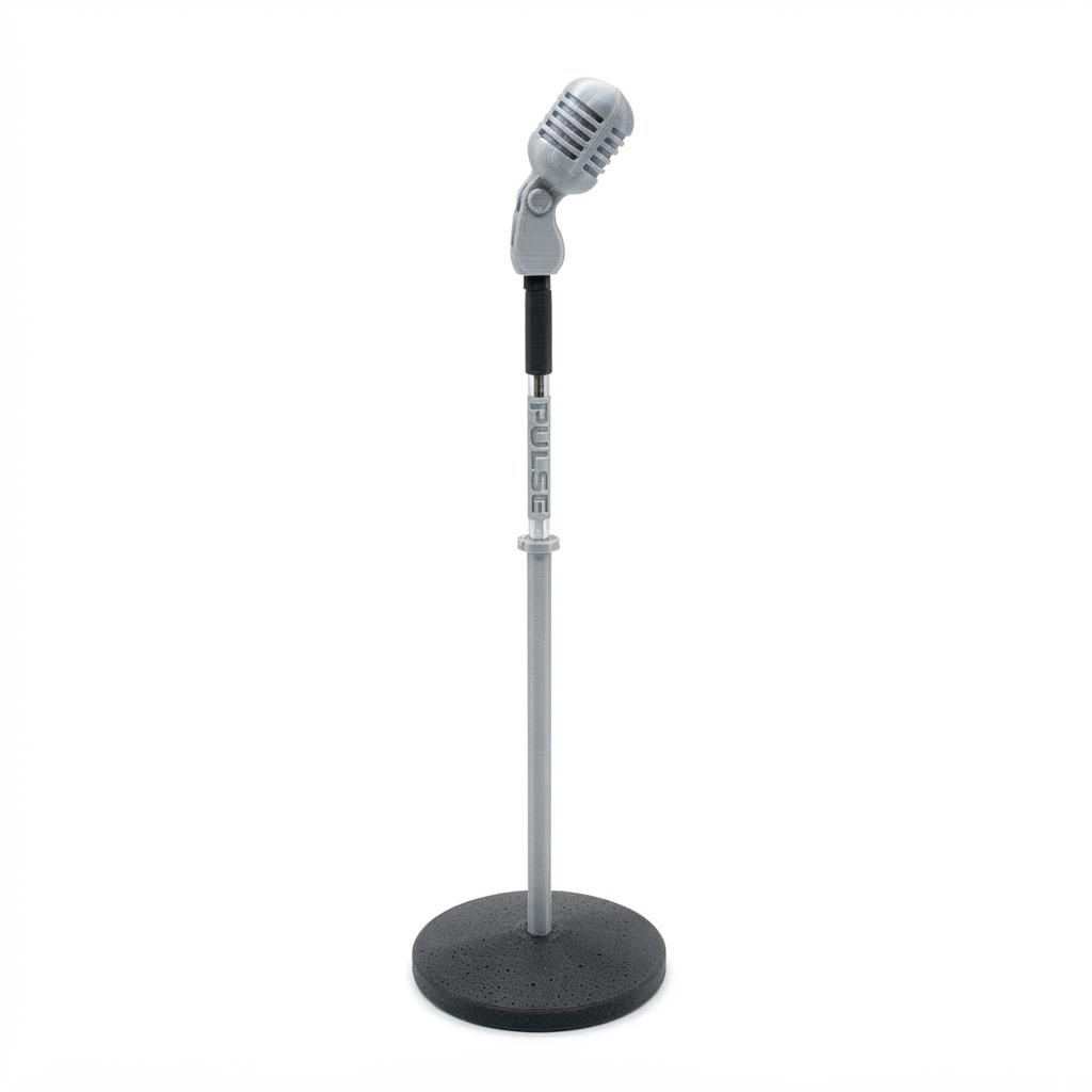 Retro Microphone Stand Model free 3D printable STL