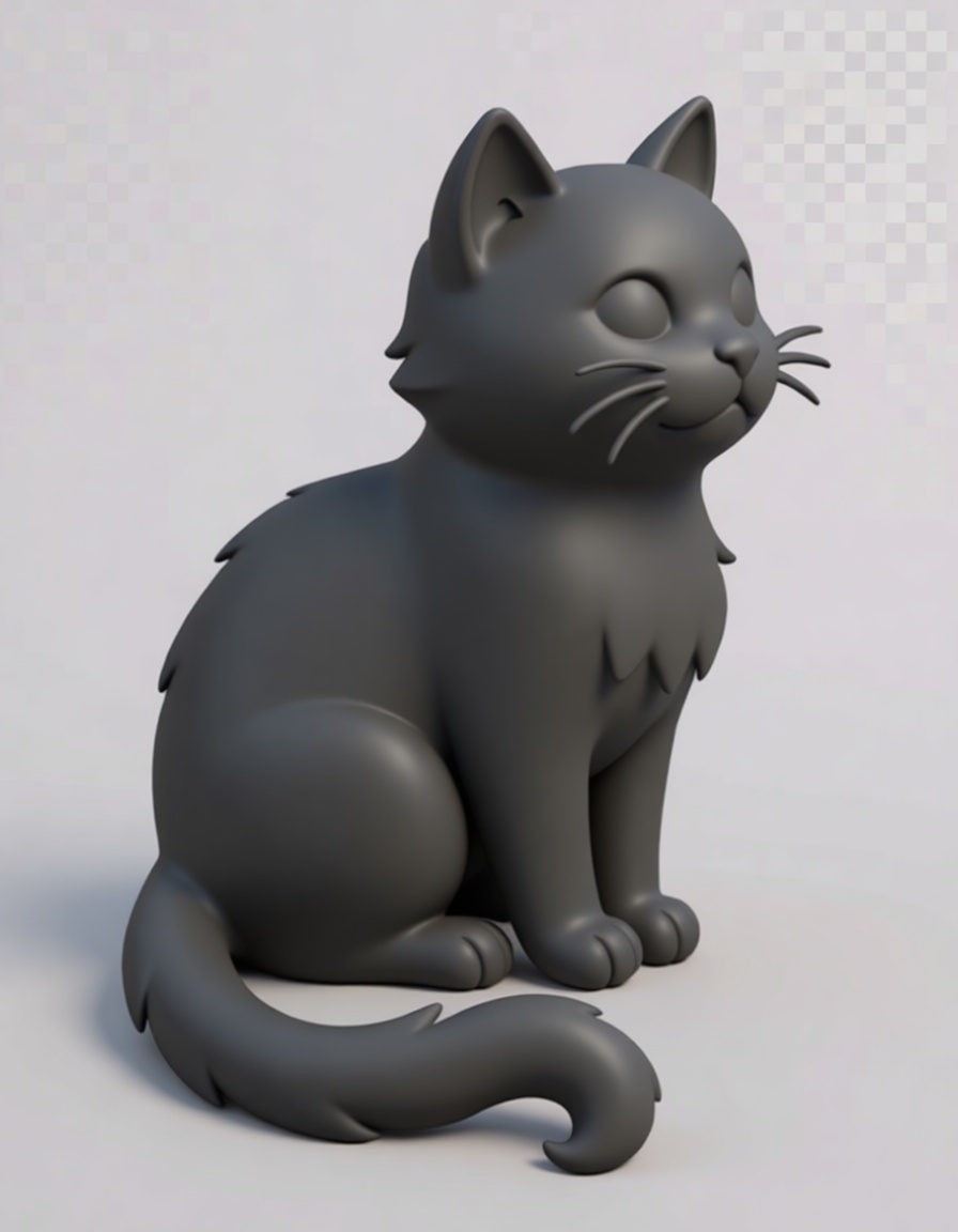 Cute Sitting Cat Figurine free 3D printable STL