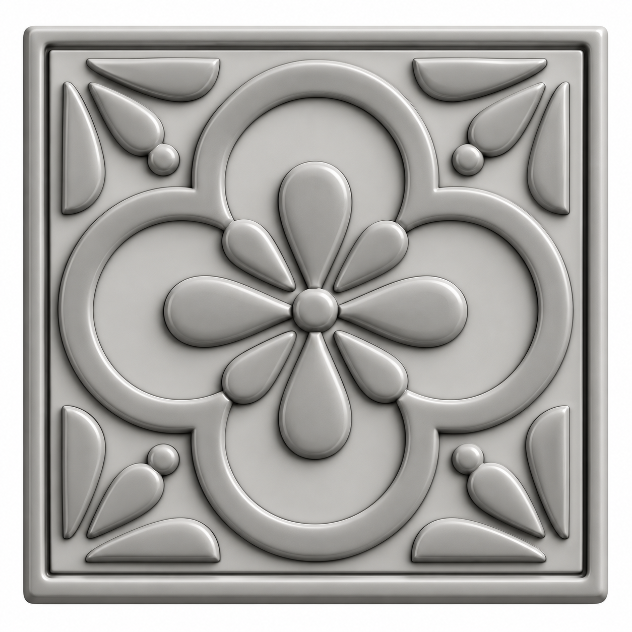 Decorative Floral Tile free 3D printable STL