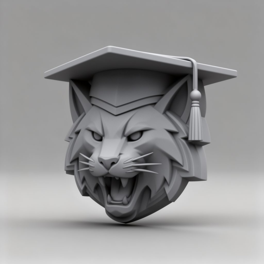 Bobcat Head Logo Sculpture free 3D printable STL