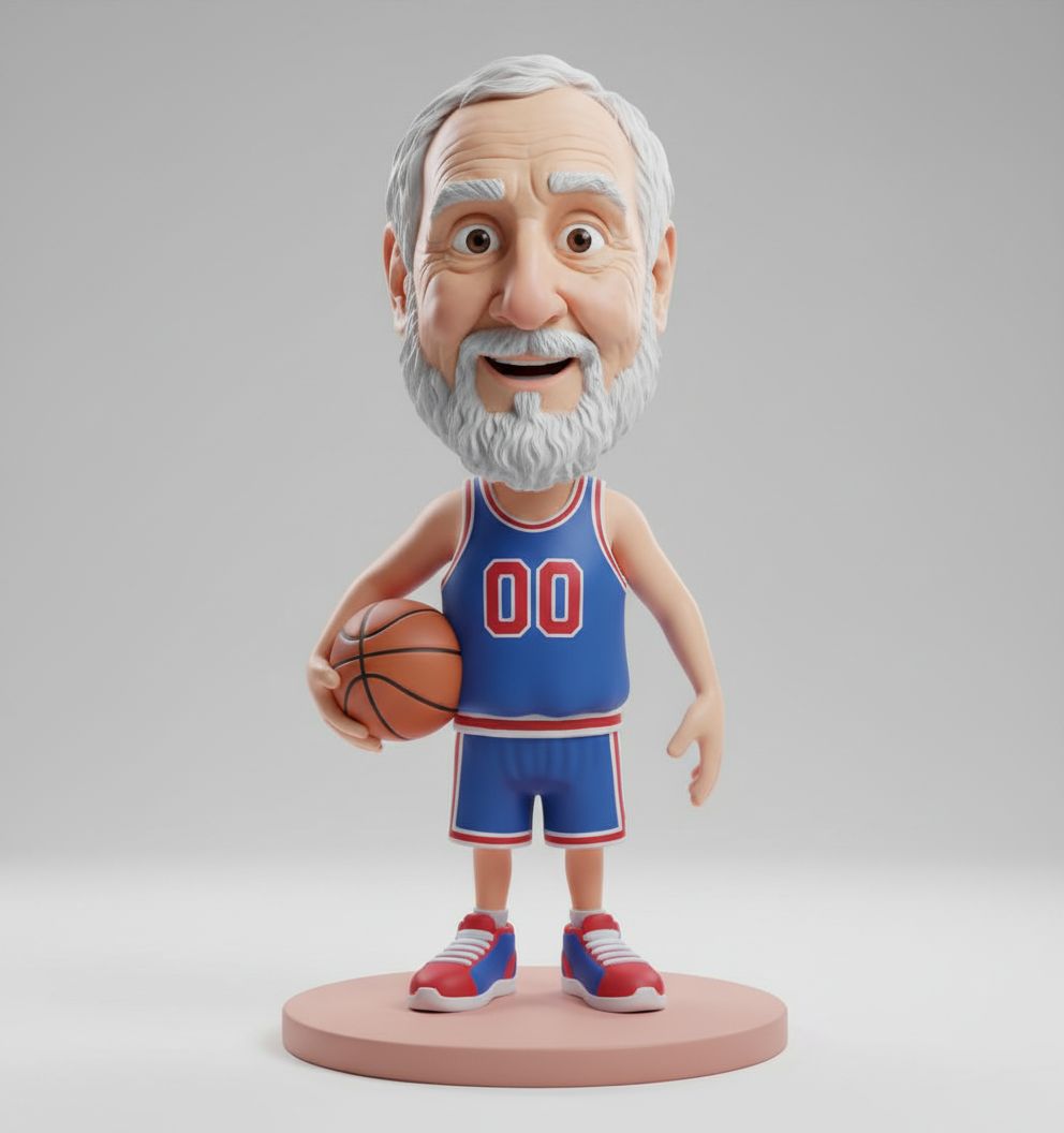 Elderly Basketball Player Figurine free 3D printable STL