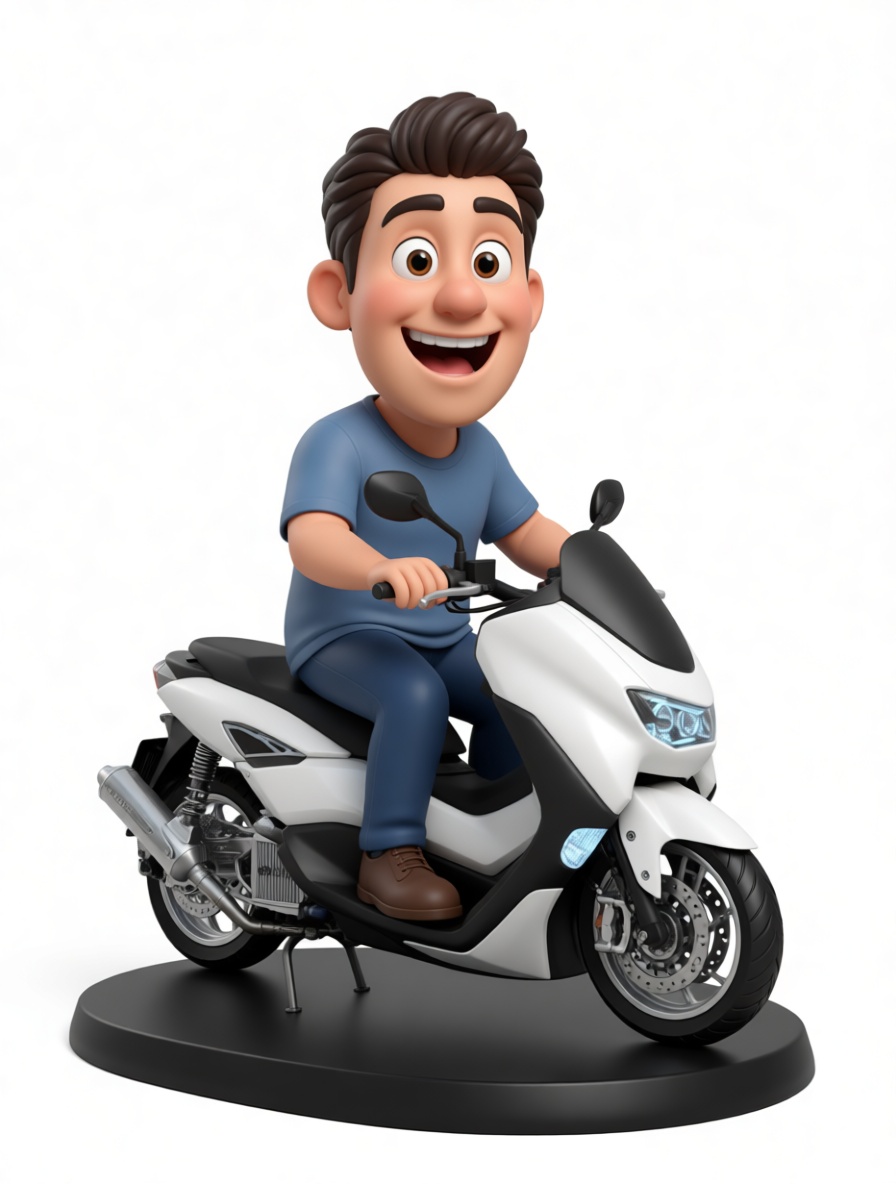 Man on Scooter Figurine free 3D printable STL