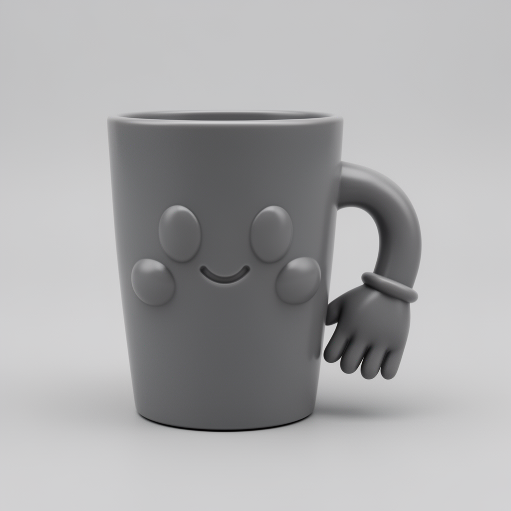 Cartoon Face Cup Figurine free 3D printable STL
