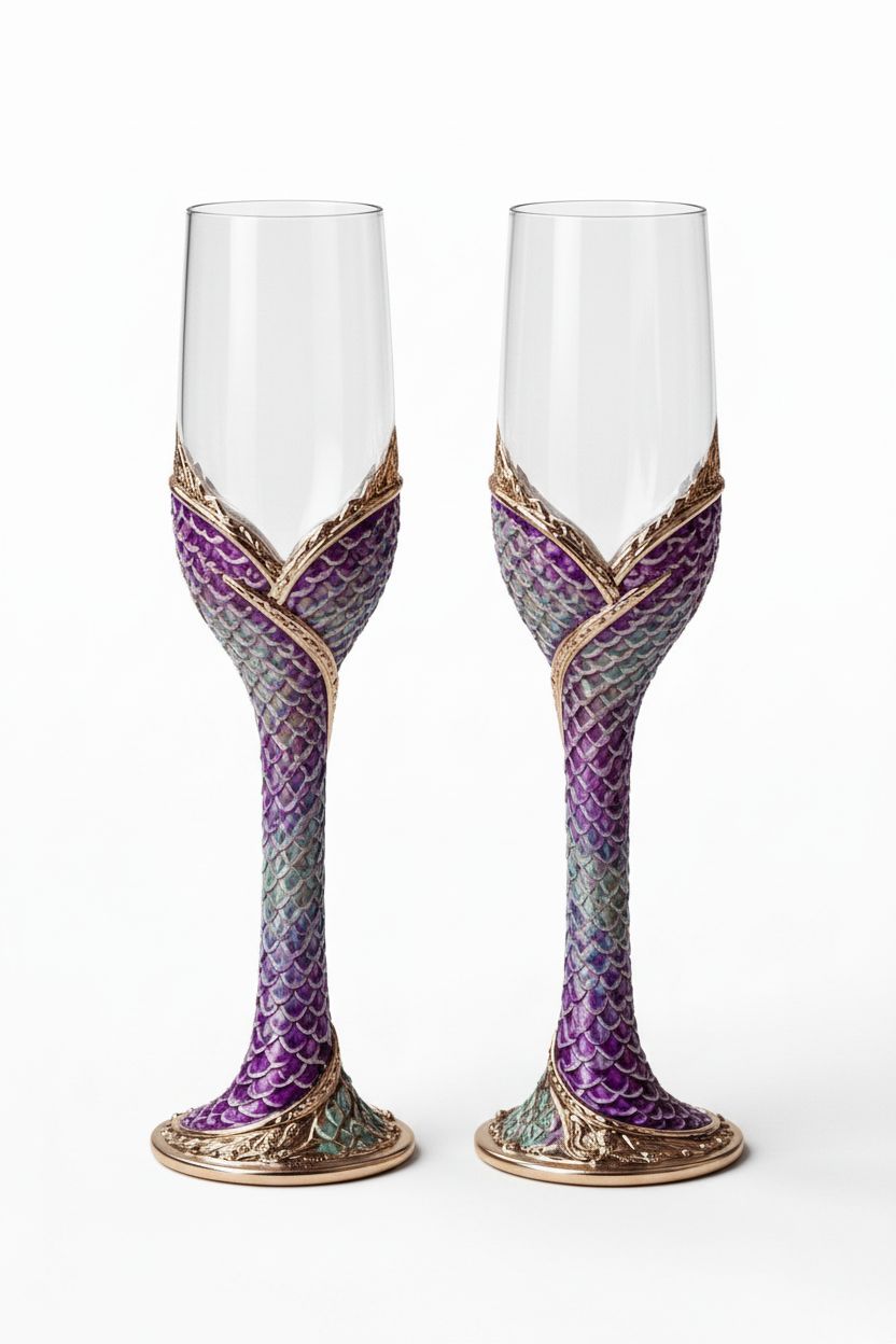 Mermaid Tail Champagne Flutes free 3D printable STL