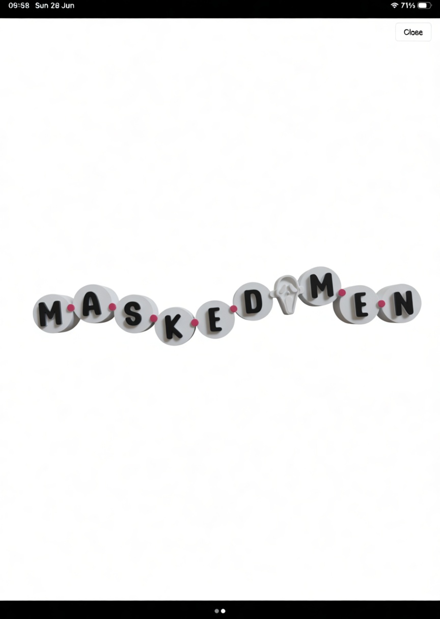 Masked Man Letters Chain free 3D printable STL