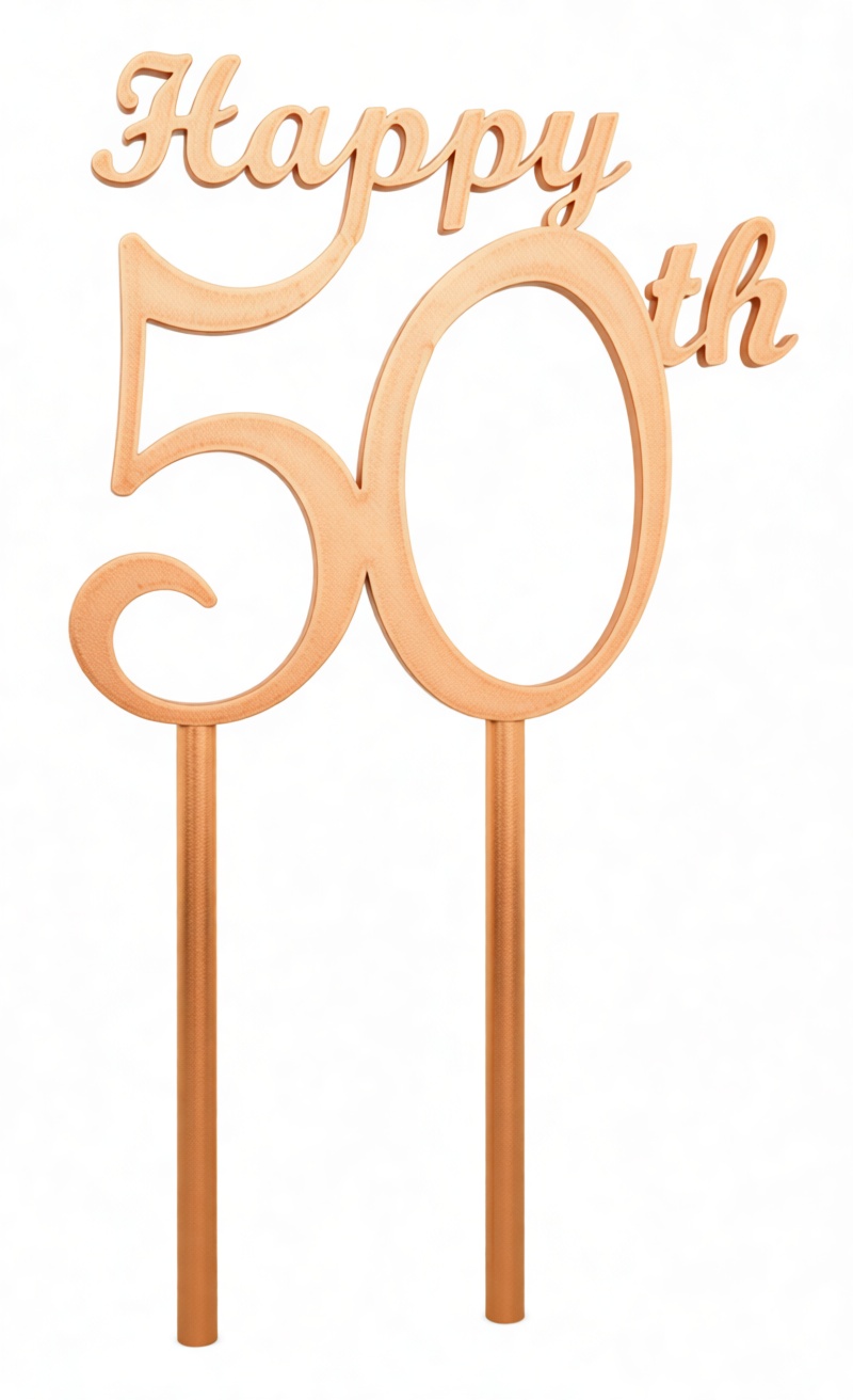 Happy 50th Cake Topper free 3D printable STL