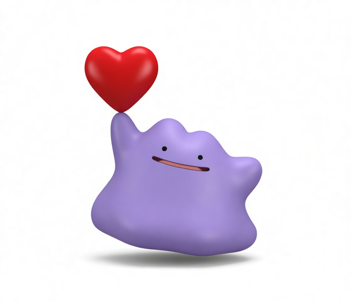 Ditto Figurine with Heart free 3D printable STL