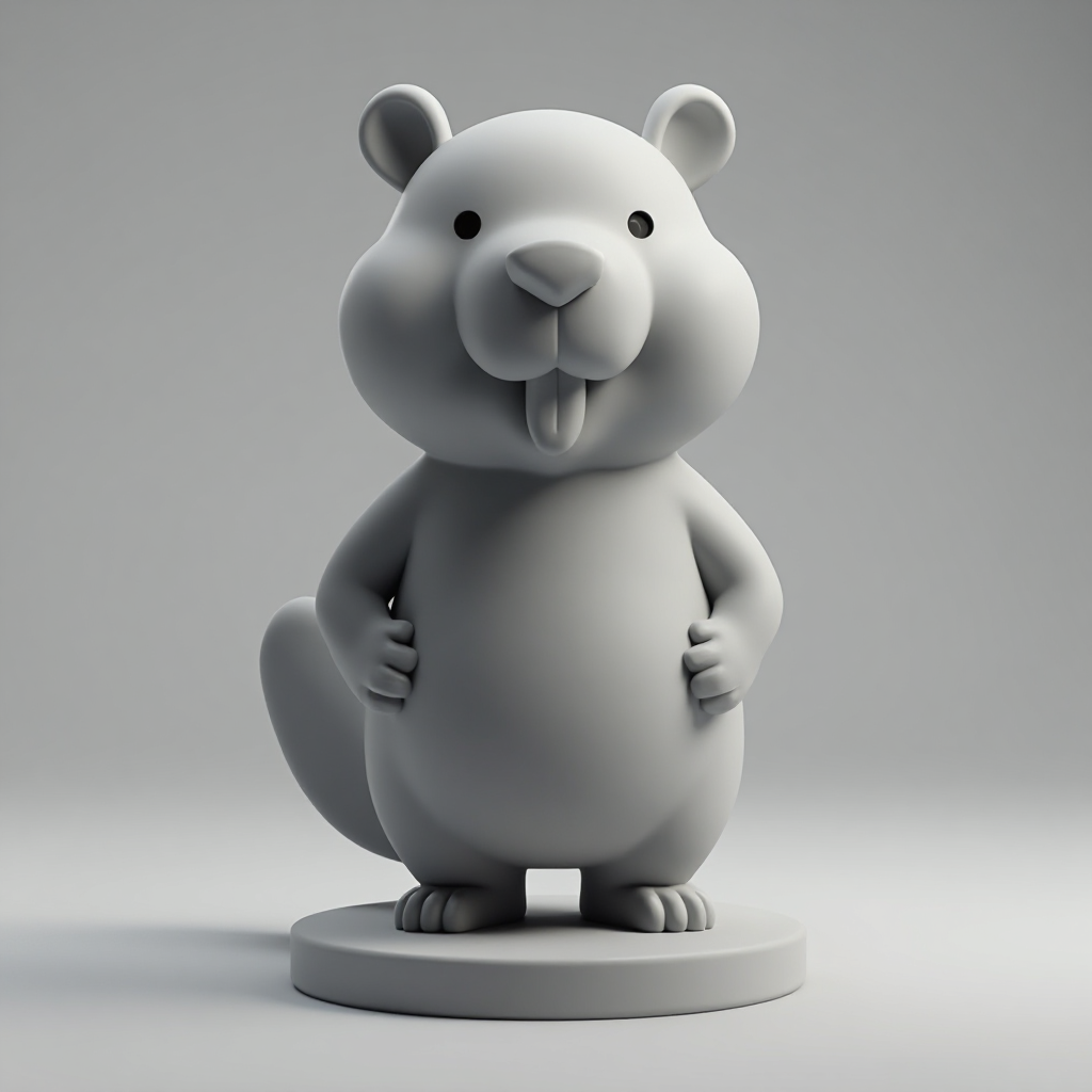 Happy Beaver Figurine free 3D printable STL