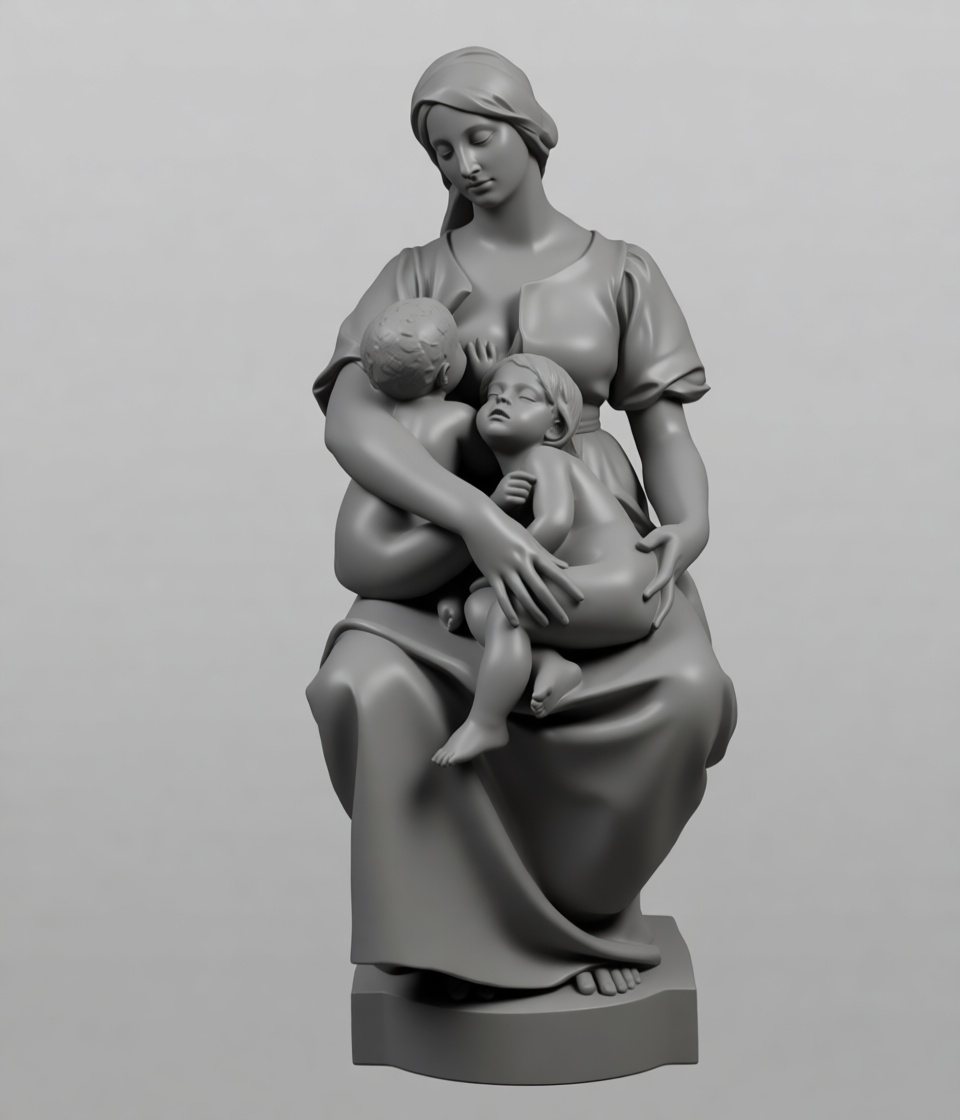 Madonna and Child Statue free 3D printable STL