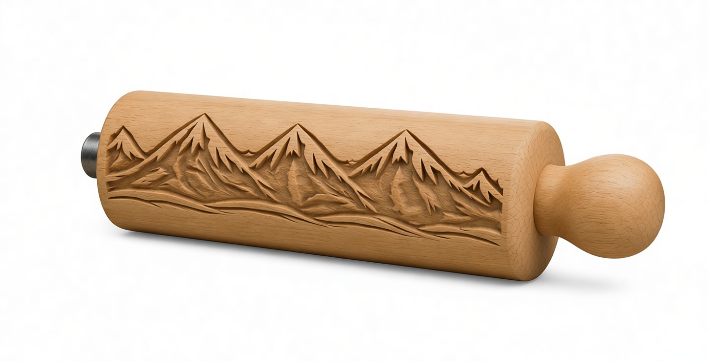 Mountain Pattern Rolling Pin free 3D printable STL