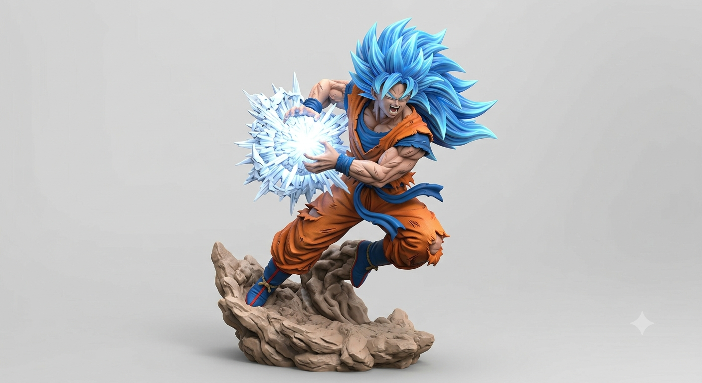 Goku Super Saiyan Blue Figurine free 3D printable STL