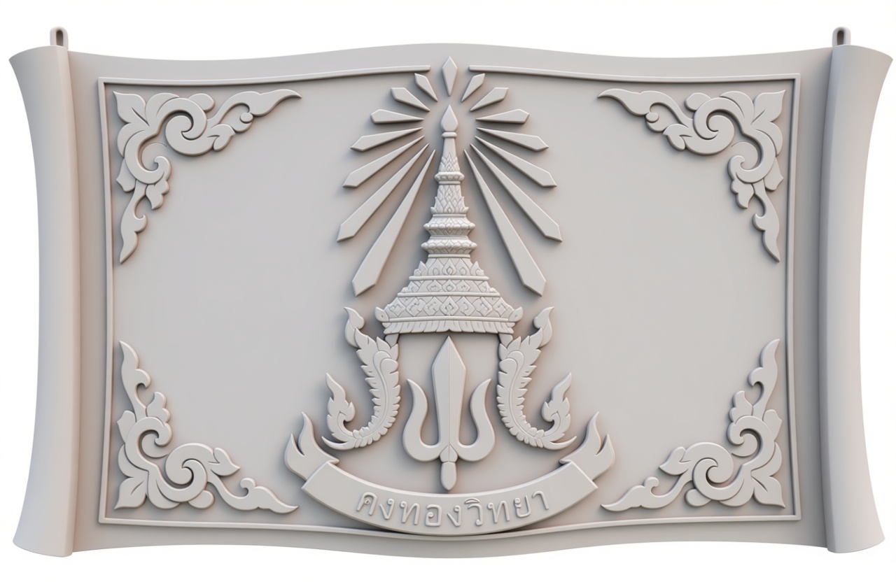 Thai Royal Emblem Plaque free 3D printable STL