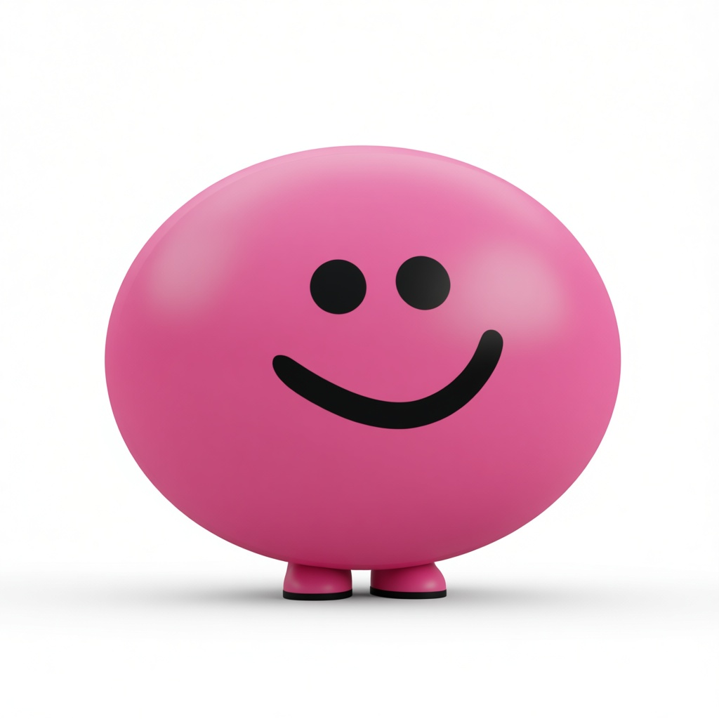Pink Smiley Face Figurine free 3D printable STL