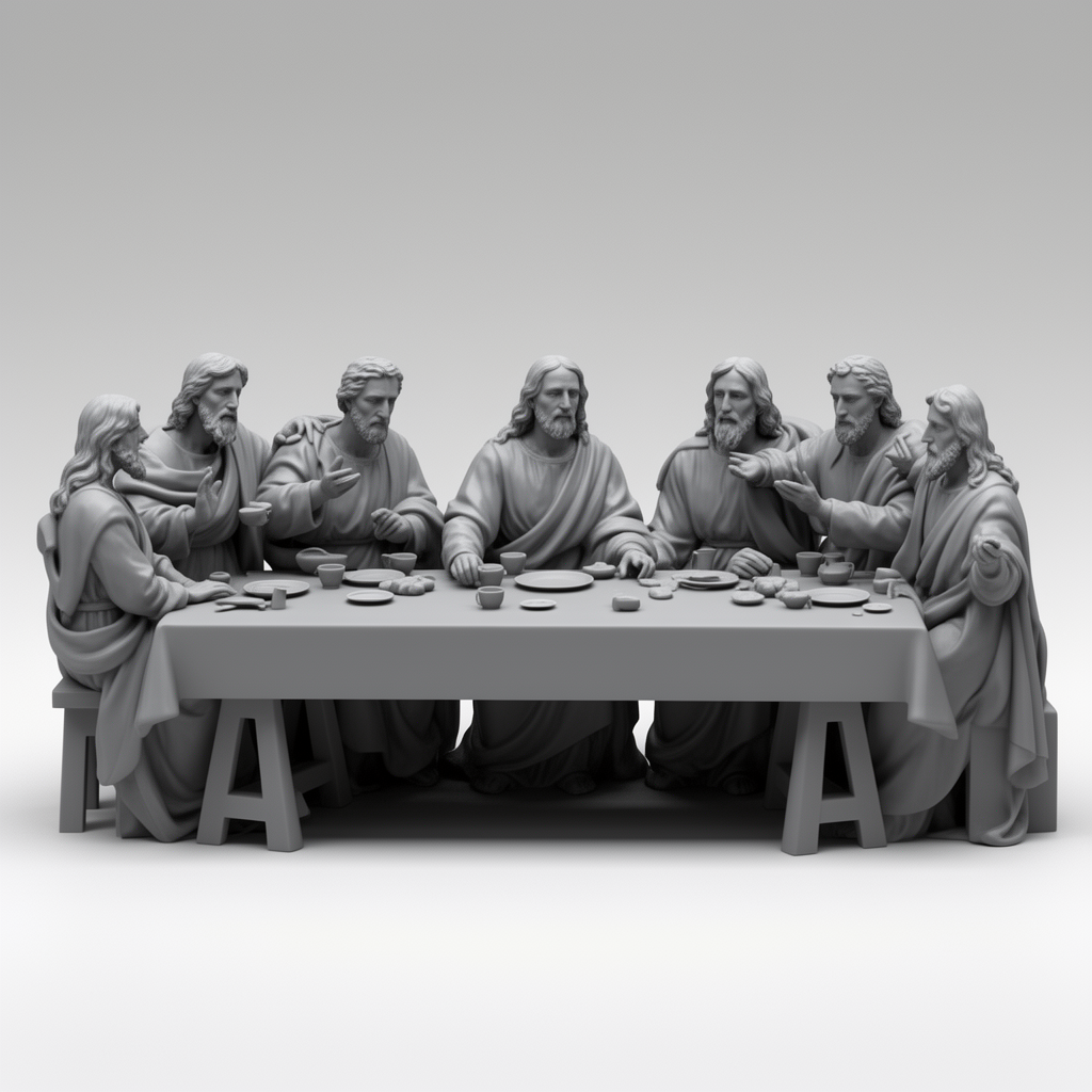 Last Supper Sculpture free 3D printable STL