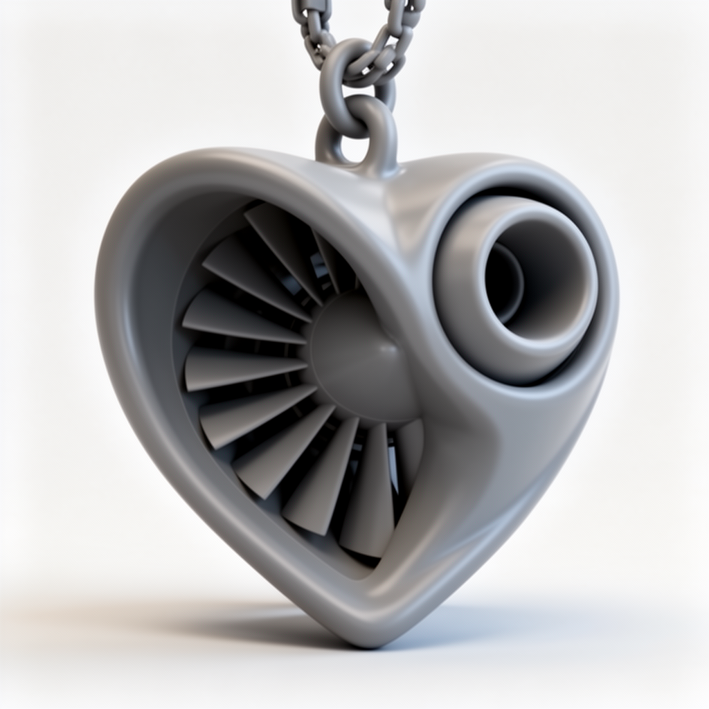 Jet Turbine Keychain free 3D printable STL