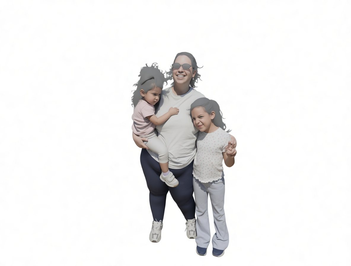 Mother with Two Children Figurine free 3D printable STL
