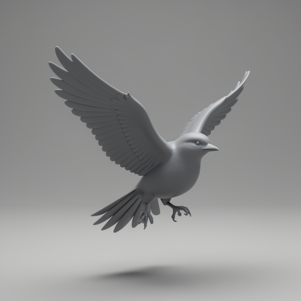 Realistic Bird Flying Figurine free 3D printable STL