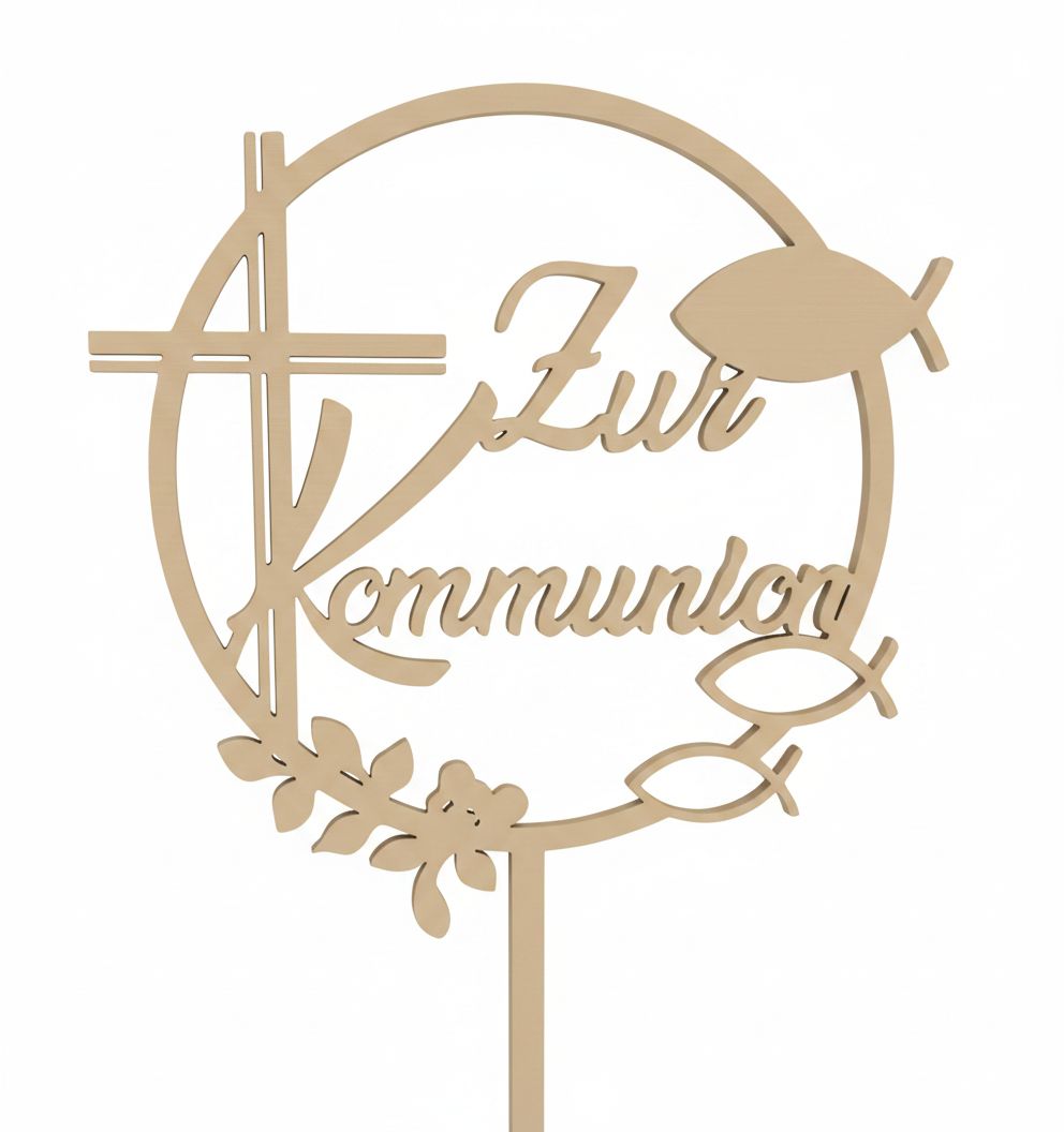 Zur Kommunion Cake Topper free 3D printable STL