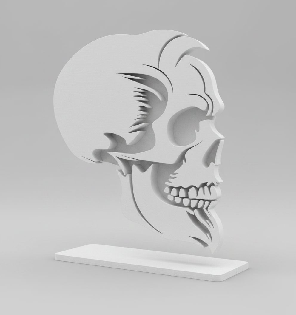 Skull Silhouette Sculpture free 3D printable STL