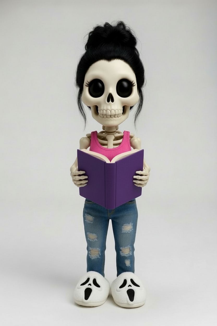 Skeleton Girl Reading free 3D printable STL