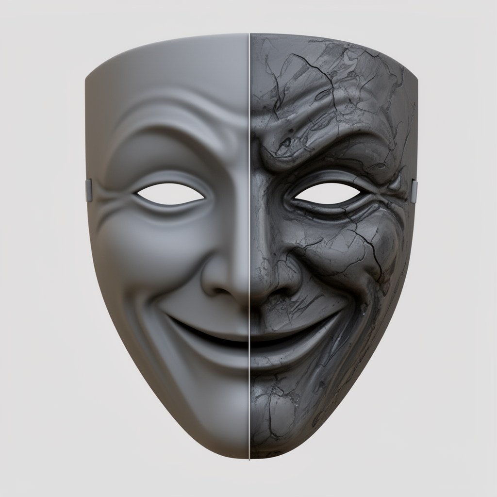 Split Theatrical Mask Sculpture - Free 3D Printable STL File