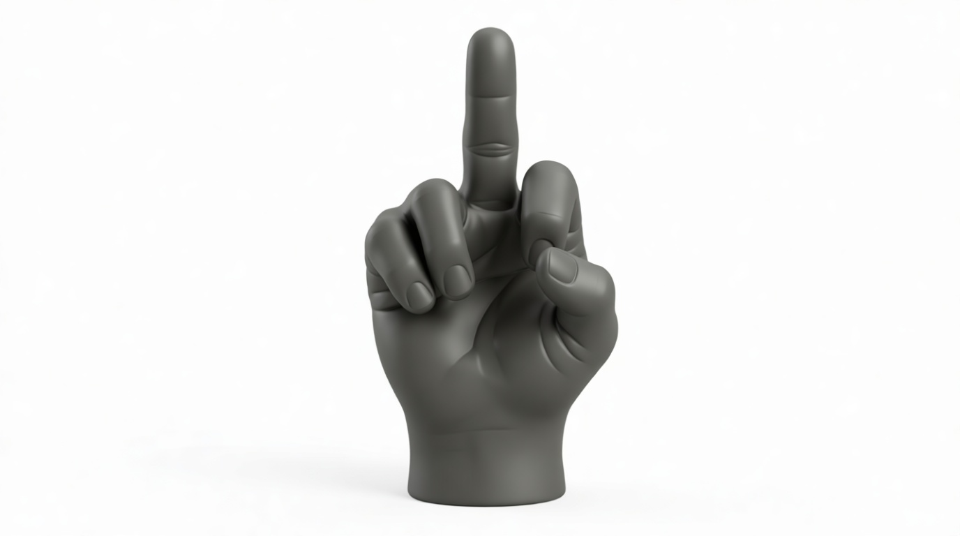 Middle Finger Hand Sculpture free 3D printable STL