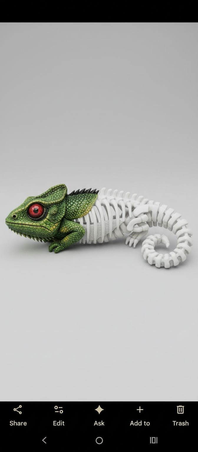 Chameleon Skeleton Figurine free 3D printable STL