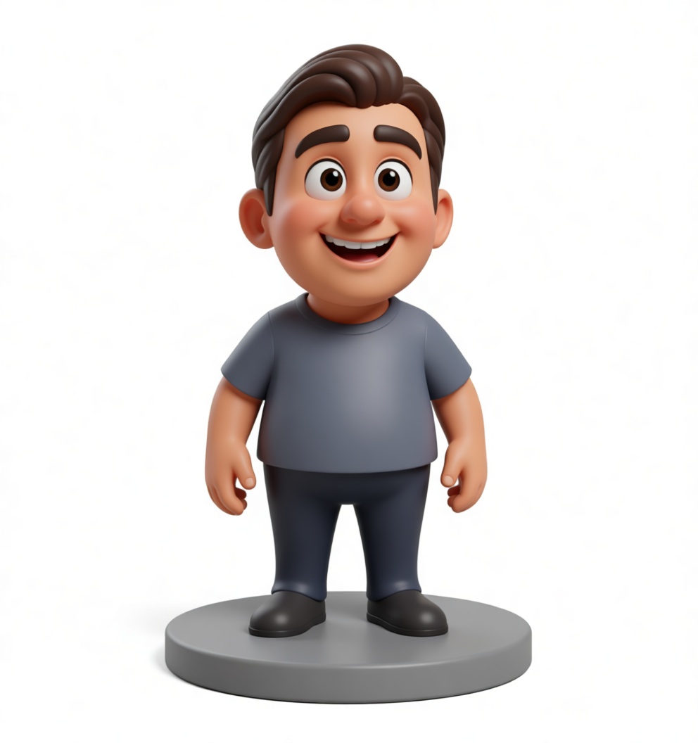 Smiling Cartoon Man Figurine free 3D printable STL