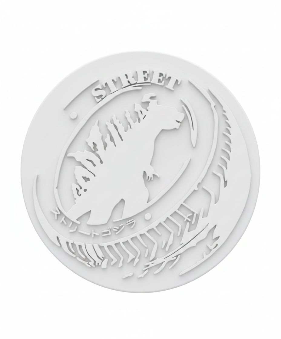 Street Godzilla Medallion free 3D printable STL
