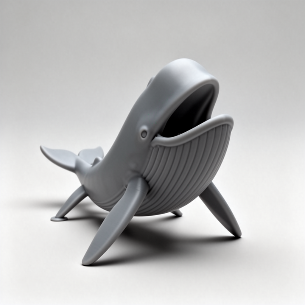 Whale Silverware Holder Figurine free 3D printable STL