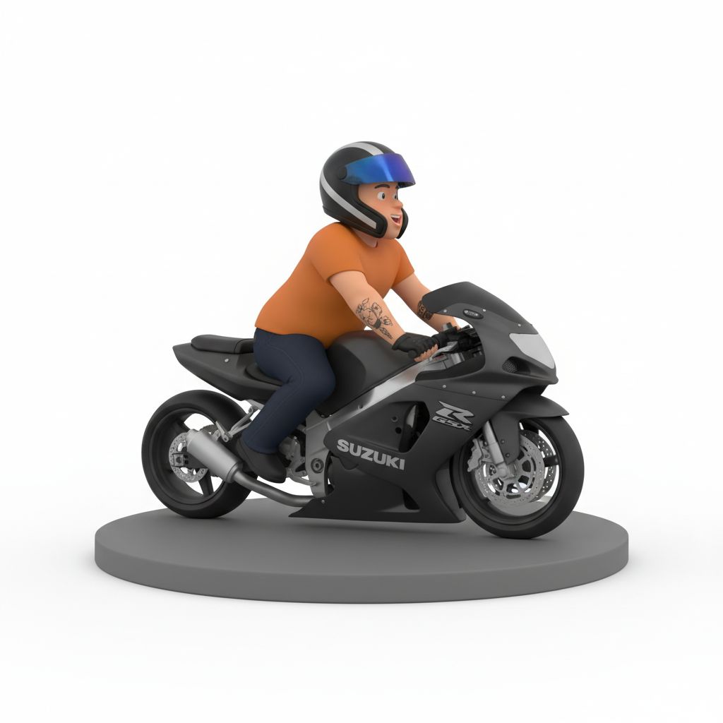 Suzuki GSX-R Rider Figurine free 3D printable STL