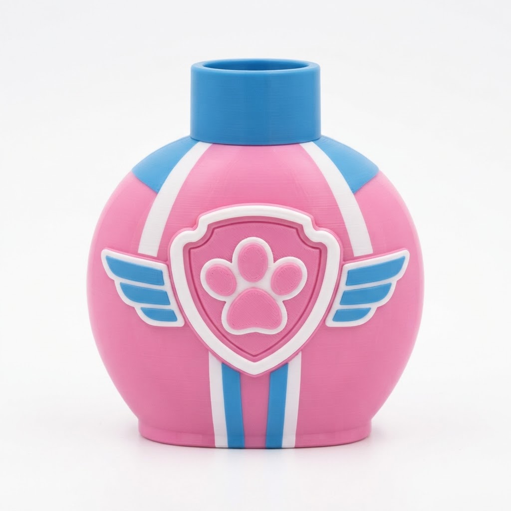 Paw Patrol Badge Vase free 3D printable STL