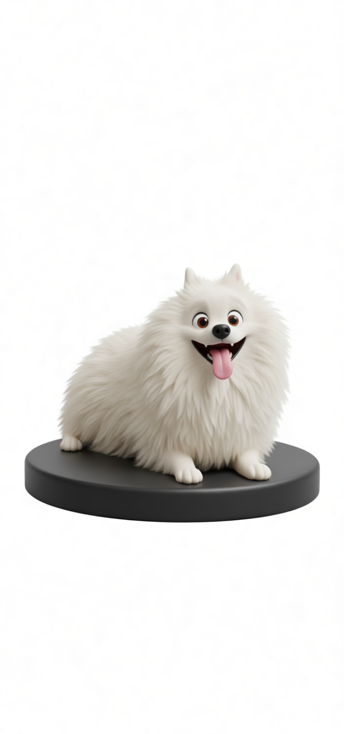 White Pomeranian Figurine free 3D printable STL