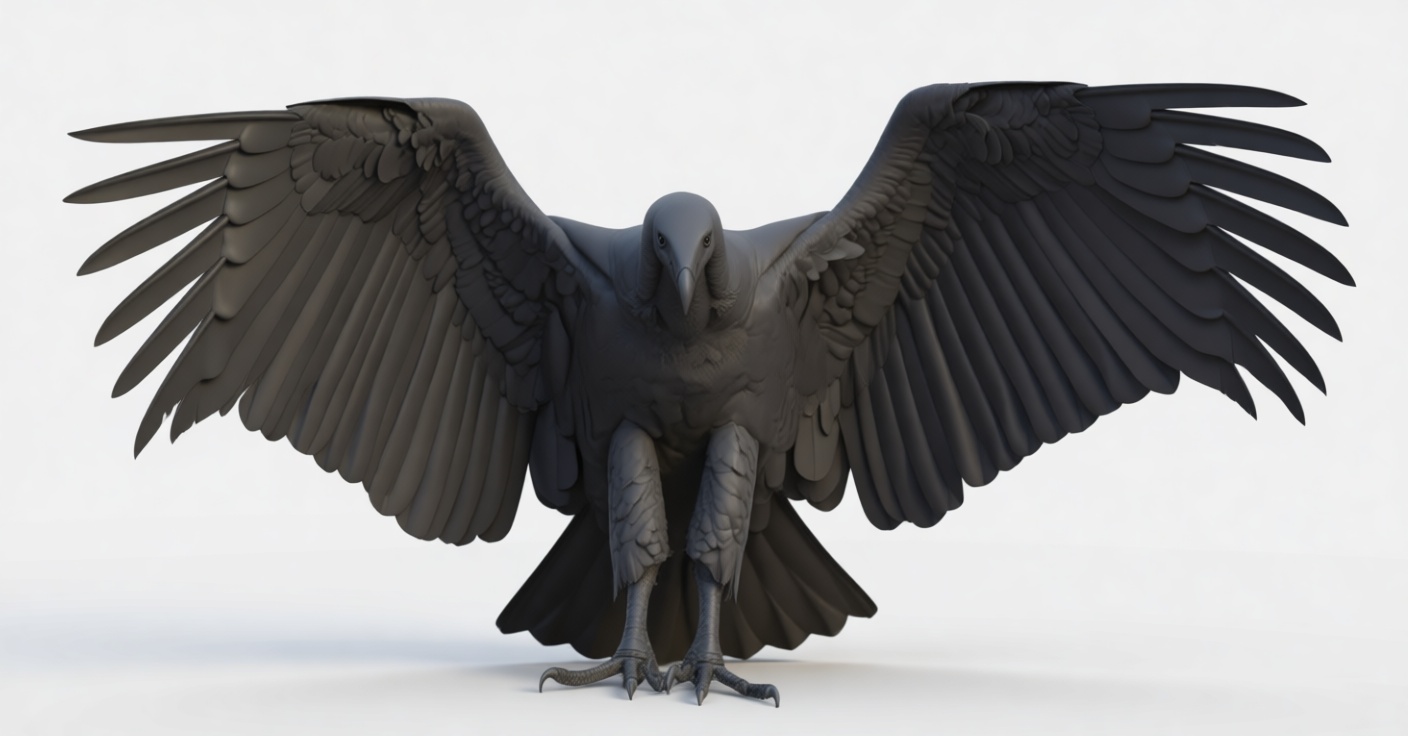 Black Vulture Figurine free 3D printable STL