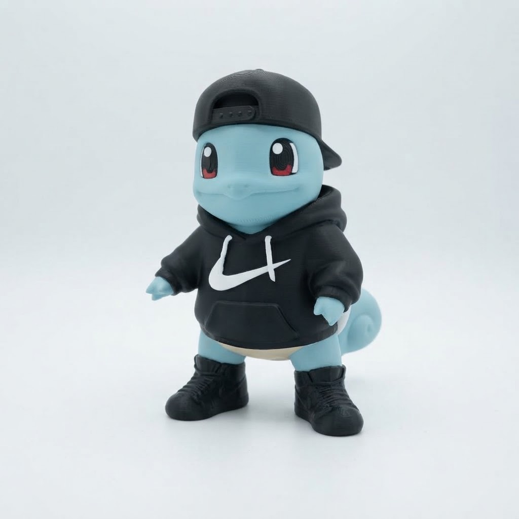 Squirtle Streetwear Figurine free 3D printable STL