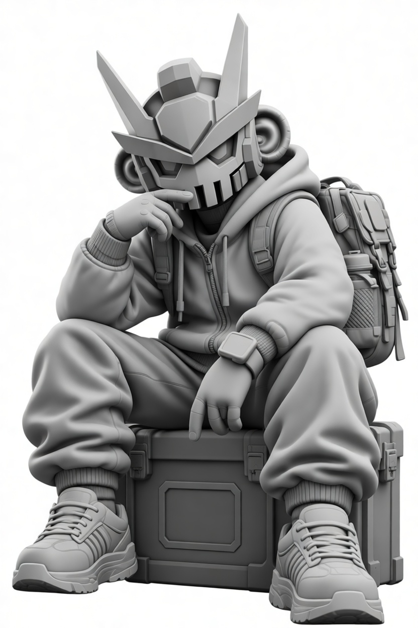 Urban Mecha Hoodie Figurine free 3D printable STL