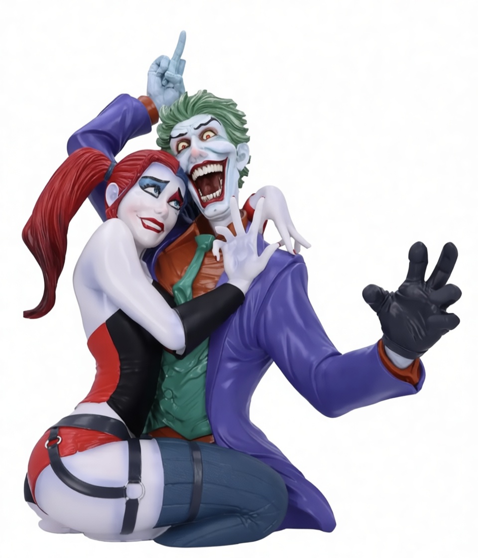 Joker and Harley Quinn Figurine free 3D printable STL