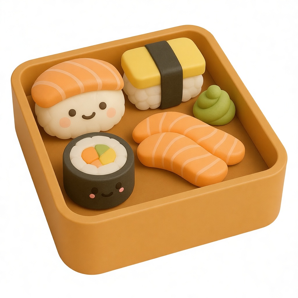 Kawaii Sushi Set Figurine free 3D printable STL