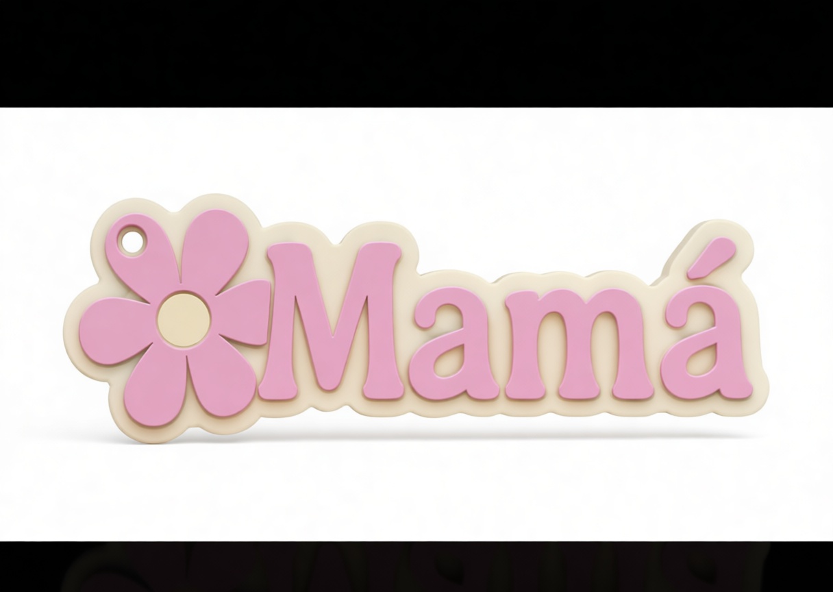 Mamá Flower Keychain free 3D printable STL