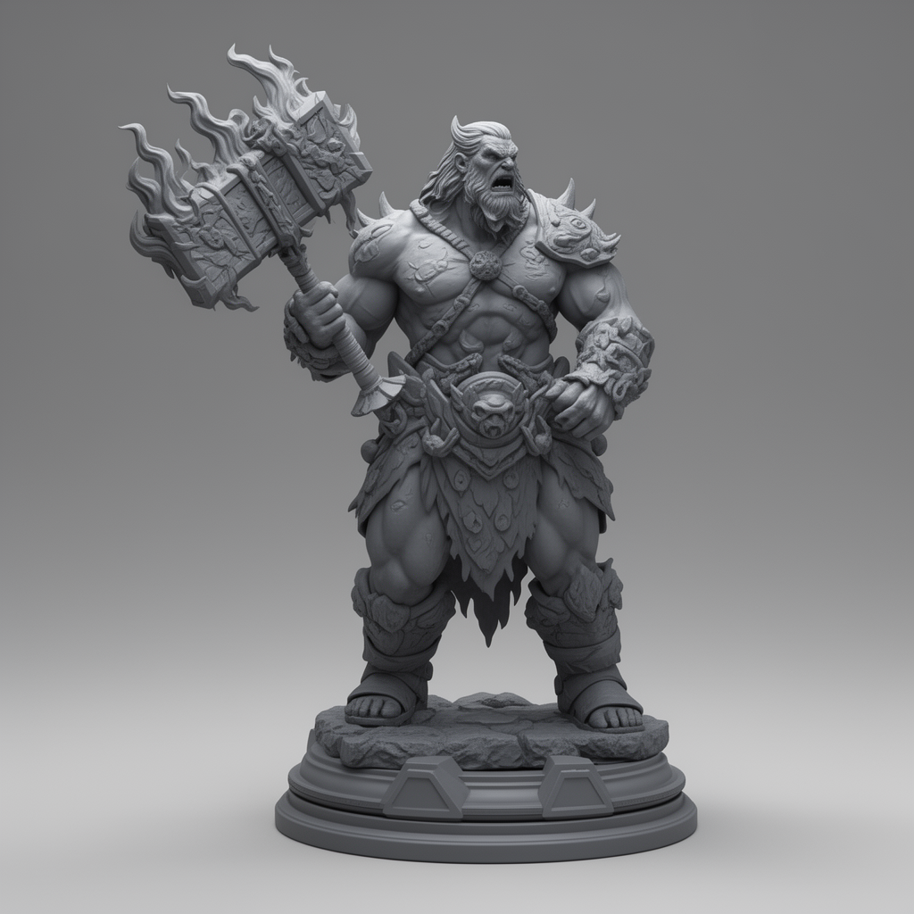 Goliath Barbarian Figurine free 3D printable STL