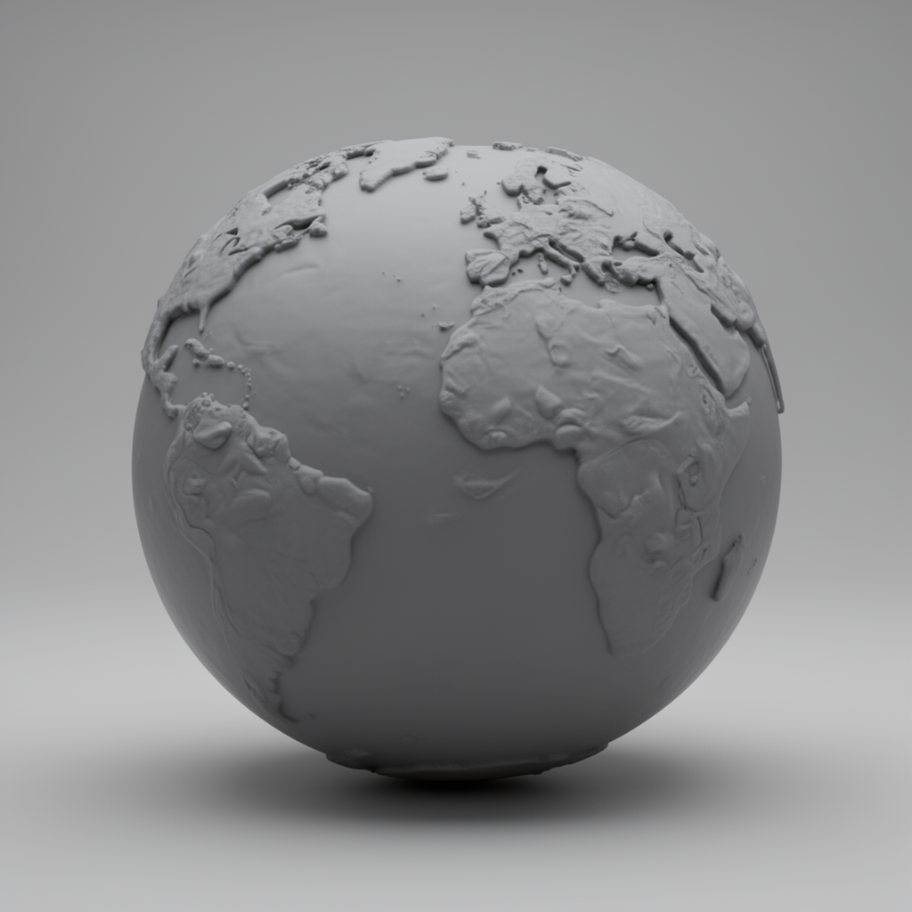 Low Detail Earth Model free 3D printable STL