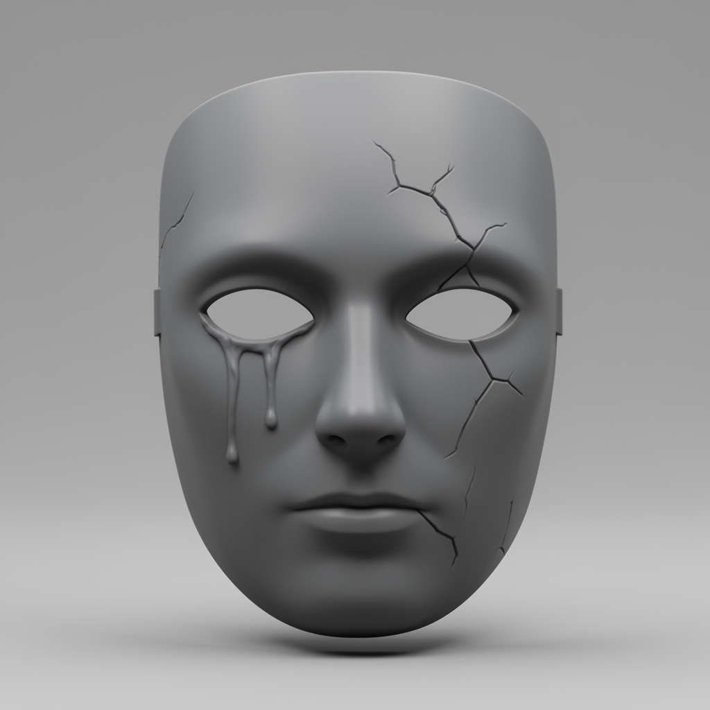 Cracked Half Mask Figurine free 3D printable STL