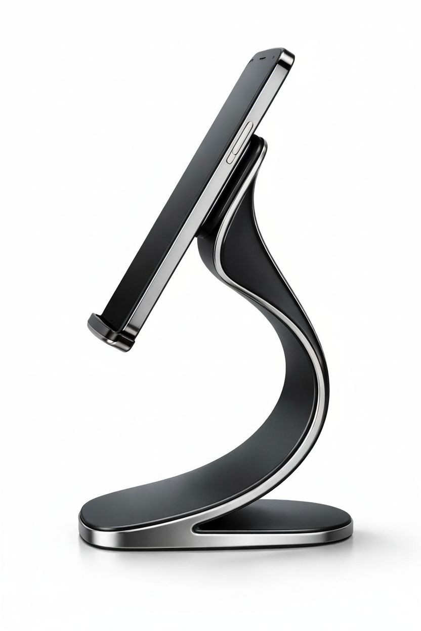 Curved Phone Stand free 3D printable STL